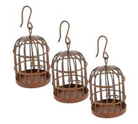 ARTSEWPLY 3pcs Miniature Birdcage Model Set Rustic Iron Hanging Decor, Hollow Lace Garden Ornament for Home and Patio, Mini Bird Cage for Birds and Mini House Accessories