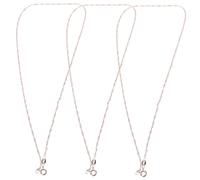 ARTSEWPLY 3pcs Rose Gold Plated Copper Necklace Chains for DIY Jewelry Making Delicate Smooth Surface Water Wave Design Women Pendant Necklace Accessories