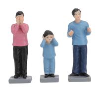 ARTSEWPLY 3pcs Sand Table People Figures Miniature Character Molds for DIY Scenes Home Decor Educational Small Realistic Models for Photography and Play