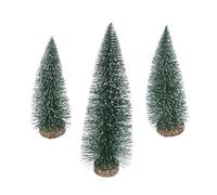 ARTSEWPLY 3Pcs Small Christmas Tree Ornaments Simulation Xmas Desk Trees with White Flocking Decorative Desktop Decors for Home Holiday Party Festive Atmosphere