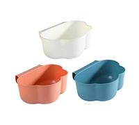 ARTSEWPLY 3pcs Small Hanging Trash Bin for Kitchen Cabinet Door Portable Household Waste Container with Capacity Space Saving Design for Under Sink Bedroom Bathroom and Car Use Blue White