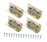 ARTSEWPLY 4 Pcs Heavy Duty Iron Bed Brackets No-Mortise Bed Rail Fittings Sturdy Rail Support Elderly Adults Easy Installation