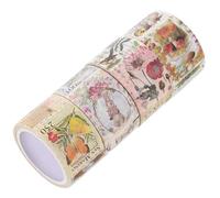 ARTSEWPLY 4 Rolls Retro Stamp Paper Stickers DIY Craft Planner Journal Scrapbook Decoration Vintage Botanical Mushroom Insect Theme for Arts and Crafts