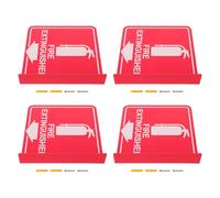 ARTSEWPLY 4 Set Fire Extinguisher Sign with Down Arrow Double-sided Acrylic Fire Equipment Sign with Screws Easy Wall Mount Installation for Business Office School Safety Compliance