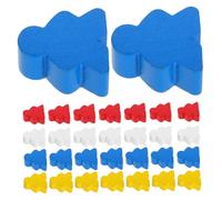 ARTSEWPLY 40pcs Colorful Wooden Game Pieces Unique Shaped Figurines for Board Games Durable Chess Replacement Pieces for Classroom and Ludo