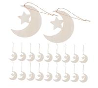 ARTSEWPLY 40pcs Unfinished Wooden Moon and Star Ornaments for DIY Crafts Natural Wood Slices for Nursery Decoration Shower Party Favors Creative Family Craft Shapes