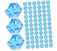 ARTSEWPLY 450pcs Reusable Fake Ice Cubes Acrylic Simulation Ice Blocks Photo Props for Photography Studio Dark Blue Decorative Cubes for DIY and Event Display