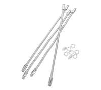 ARTSEWPLY 4pcs 6x250mm Chrome Microphone Stand Extension Tubes with M8 Male to Male Thread Flexible Gooseneck Hose Arms for Studio Podcast and Home Recording