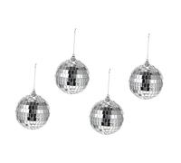 ARTSEWPLY 4pcs 8cm Disco Mirror Balls Set, Glass Reflective Sphere Party Decorations for Cake Embellishment, Wedding Performance Stage Ornament, Bar Reflective Sphere