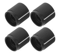 ARTSEWPLY 4pcs Black Aluminum Bass Guitar Potentiometer Control Knobs 0.6x0.55inch Flat Top Metal Volume Knobs for Electric Guitar and Studio Use