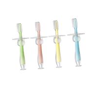 ARTSEWPLY 4pcs Boy Girl Teether Toothbrush Silicone Boys and Girls Brush Heads Safe Chewing Teether Soft Bristles for Gentle Cleaning Comfortable to Hold Handle