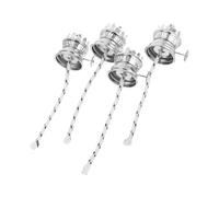 ARTSEWPLY 4pcs Cotton Oil Lamp Wicks with Adjustable Zinc Alloy Base Replacement Braided Wick for Stable Clean Burning in Antique Kerosene Lanterns and Hurricane Lamps