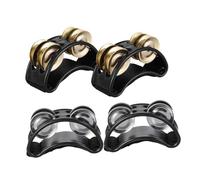 ARTSEWPLY 4pcs Double Row Foot Tambourine with Metal Jingle Bells Dual Row Foot Shaker Percussion Instrument for Adults Enhanced Rhythm and Versatile Sound for Musical Performances