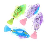 ARTSEWPLY 4pcs Electric Cat Swimming Fish with Glowing LED Light Wear Resistant Interactive Kitten Playthings for Indoor Stimulation and Healthy Fun Deep Sea Blue Green Purple