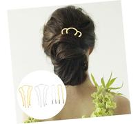 ARTSEWPLY 4pcs French Side Hair Combs for Women Bridal Hair Accessories Handmade Large Medium Wave Pattern in Electroplated Gold White K Brass Silver and Gold for Wedding and Everyday