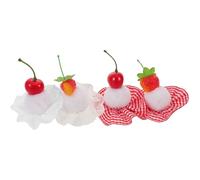 ARTSEWPLY 4pcs Fruit Ponytail Clips Strawberry Plaid Barrettes Cherry Cake Hairpins for Teens Women Gentle Secure Fit Birthday Hair Accessories for Holiday Party School Fashion