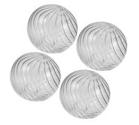 ARTSEWPLY 4pcs Glass Globe Lamp Shades for G9 Bulbs 4 Inch Ribbed Patterned Glass Light Covers with High Transparency and Lasting Performance for Table and Desk Lamps