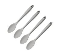 ARTSEWPLY 4pcs Gray Silicone Mixing Spoons Heat Resistant Non-Stick Kitchen Utensils for Cooking Soup Salad and Baking with Hanging for Easy Storage