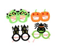 ARTSEWPLY 4pcs Halloween Party Glasses for Neon Pumpkin Spider Ghost Zombie Frames Lightweight Funny Prop Eyewear for Photo Booths and Festival Costume Accessories