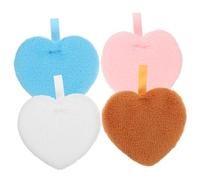 ARTSEWPLY 4pcs Heart Shaped Makeup Remover Portable Powder for Loose Powder Application Reusable Comfortable Cosmetic Tools for Daily Makeup Routine