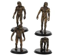 ARTSEWPLY 4pcs Human Evolution Models Plastic Teaching Tools Miniature Primitive Man Figures Educational Cognitive for Collectors