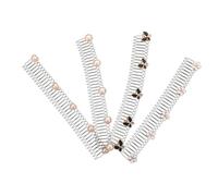 ARTSEWPLY 4pcs Invisible Hair Comb Stretchable Hair Pin for Women with Pearl Rhinestone Flower Charms for Styling Bangs and Flyaways