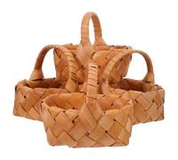 ARTSEWPLY 4pcs Miniature Basket Dollhouse Picnic Basket Doll House Rattan Mini for Cosmetics Dollhouse Kitchen Accessories Mini Wooden Small Woven Candy Brown