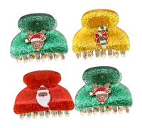 ARTSEWPLY 4pcs Minimalist Small Hair Claw Clips Christmas Hair Styling Tools for Women Festive Accessories for Parties and Daily Wear