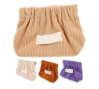 ARTSEWPLY 4Pcs Portable Makeup Bags for Women Soft Corduroy Travel Cosmetic Pouch Tiny Makeup Bag Milk for Organizing Essentials The Go