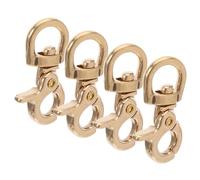 ARTSEWPLY 4pcs Pure Copper Swivel Spring Lobster Claw Snap Hooks 8mm Ring Width 34mm Height Metal Keychain Clips for DIY Lanyards Bags Accessories