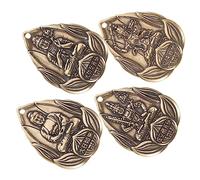 ARTSEWPLY 4pcs Retro Brass Buddha Pendants Vintage Buddhist Amulet Charms for DIY Keychain Making and Home Decor Antique Color Hanging Tags with Auspicious Statues