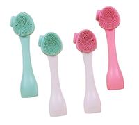 ARTSEWPLY 4pcs Silicone Face Brush Set Manual Facial Cleansing Tool for Deep Pore Exfoliation and Makeup Removal Portable Handheld Skin Care Brushes for Daily Face Washing