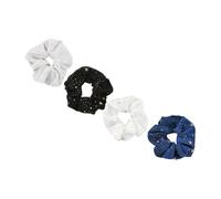 ARTSEWPLY 4pcs Star Pattern Cloth Hair Ropes Decorative Ponytail Elastics for Women Lightweight Chiffon Fabric Hair Ties Set for Everyday Styling
