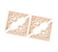 ARTSEWPLY 4pcs Unpainted Wood Appliques Durable Furniture Supplies Decorative Wooden Onlay for Doors Cabinets DIY Painting Friendly Surface