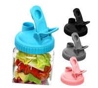 ARTSEWPLY 4pcs Wide Mouth Jar Pour Lids with Airtight Seal Jar Spouts for Secure Closure and Pouring Multi-color Bottle Covers for Freshness Preservation and Organized Storage