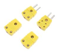 ARTSEWPLY 4pcs Yellow Abs Plastic K Type Thermocouple Wire Connectors Male Female Adapters Sturdy Thermocouple Joint for Measuring Air and Gas Temperature with K-type Digital Thermometer