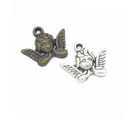 ARTSEWPLY 50PCS Antique Silver Alloy Angel Head Charms DIY Jewelry Making Pendants for Necklace Bracelet Dangle Scrapbooking Craft Accessories