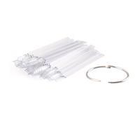 ARTSEWPLY 50pcs Clear Nail Art Color Sticks Fan with Iron Ring Reusable Nail Polish Color Chart Display for Gel Acrylic Practice Starter Kit