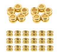 ARTSEWPLY 50pcs Golden Folk Guitar String End Beads with Smooth Finish Replacement Bridge Bone Beads for Acoustic and Classical Guitar String Refitting Accessories