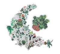 ARTSEWPLY 50pcs Green Plant Stickers PVC Leaves Decals for Laptop Water Bottle Skateboard Scrapbook Car Phone Notebook Guitar Decoration