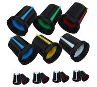 ARTSEWPLY 50pcs Guitar Potentiometer Knobs Caps Inner Volume Tone Control Replacement Caps for Electric Guitar Bass Including Red Yellow White Green Blue