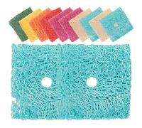 ARTSEWPLY 50pcs Small Square Loofah Chew 3x3cm for Guinea Pig Hamster Bunny Rabbit Teeth Cleaning Dental Chews Natural Pet Molar for Small Animals Random Color