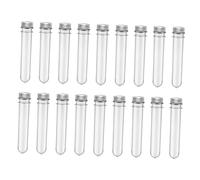 ARTSEWPLY 50Pcs Transparent Pet Test Tube Bottles Multipurpose Tubes for Bath Salt Candy Storage with Flat Bottom Durable