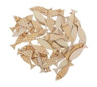 ARTSEWPLY 50pcs Unfinished Wooden Fish Cutouts Mediterranean Style DIY Craft Ornaments for Kindergarten Creativity Fine Motor Skill Development Sea Animal Decorations
