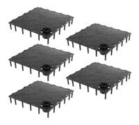 ARTSEWPLY 5pcs Black Aquarium Bottom Filter Plates with Connector, Plastic Grid Isolation Board for Fish Tank Sand Separation, Aquarium Supplies under Gravel Filtration