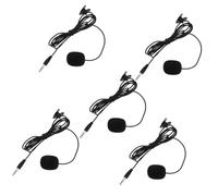 ARTSEWPLY 5pcs Black Pvc Clip-on Lavalier Microphone for Laptop and Desktop Computer with Adjustable Volume, Noise Reduction, Easy to Carry for Recording and Streaming