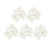 ARTSEWPLY 5pcs Pumpkin Cart Candy Box Treat Boxes for Candy Halloween Pumpkin Carriage Bulk Treat Carriage Souvenir Wedding Cart Pick Golden Metal