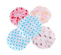 ARTSEWPLY 5pcs Shower Caps with Elastic Band Reusable Bathing Hats for Women for Cooking Spa and Hair Protection