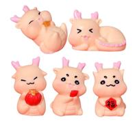 ARTSEWPLY 5pcs Small Resin Dragon Statues Miniature Cartoon Ornaments for Home Desk Garden Decor Cute Tabletop Figurines with Unique Characters and Delicate Details
