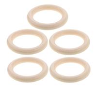 ARTSEWPLY 5pcs Unfinished Wooden Rings for Craft Making Natural Solid Wood Circles with Raw Surface for DIY Macrame Pendant Connectors and Creative Craft Supplies
